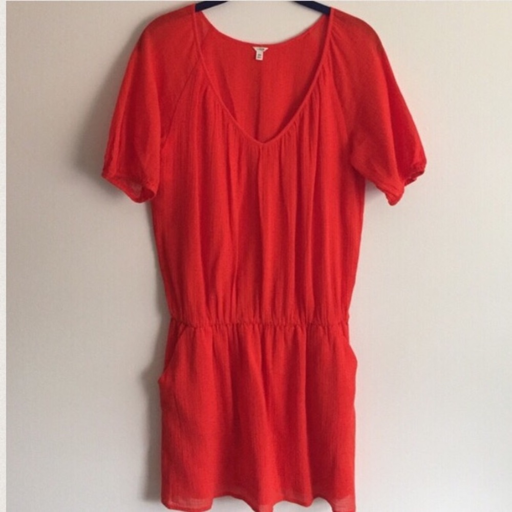 Jcrew orange drop waist cover up